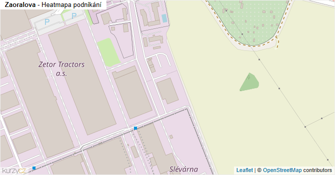 Zaoralova - mapa podnikání