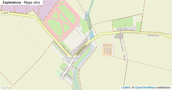 Zapletalova - mapa ulice