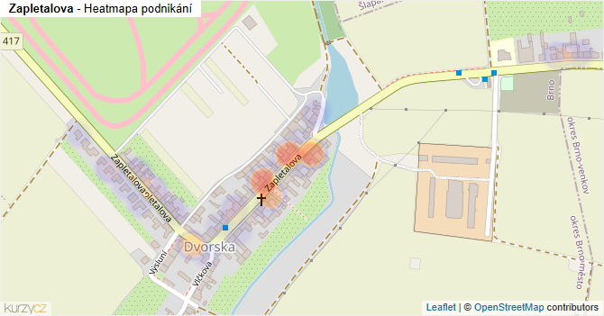 Zapletalova - mapa podnikání