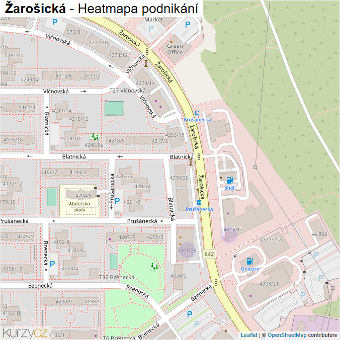 Mapa Žarošická - Firmy v ulici.