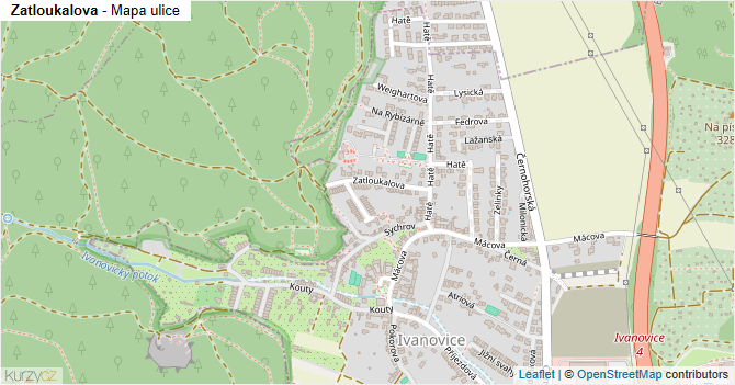 Zatloukalova - mapa ulice