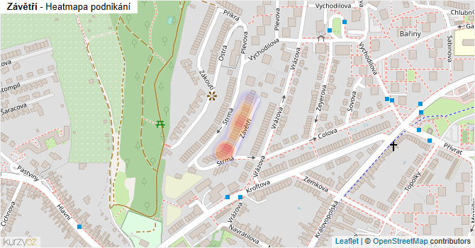 Závětří - mapa podnikání