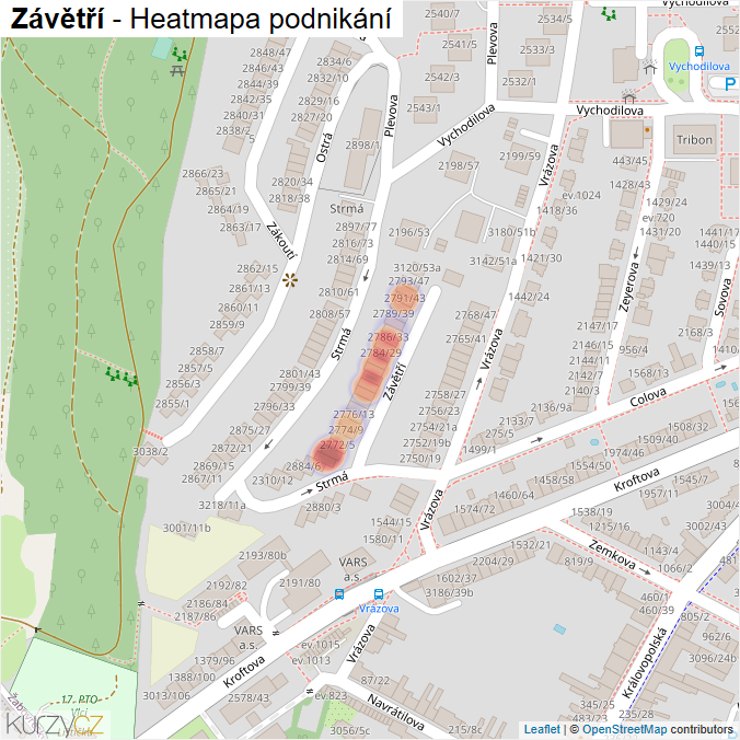 Mapa Závětří - Firmy v ulici.