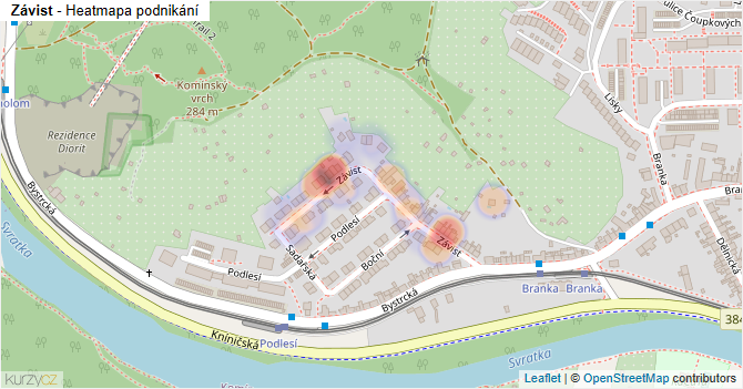 Závist - mapa podnikání