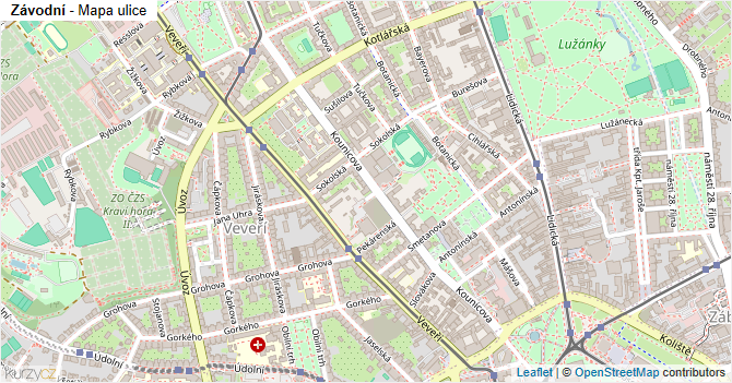 Závodní - mapa ulice