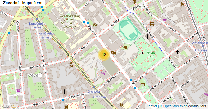 Závodní - mapa firem