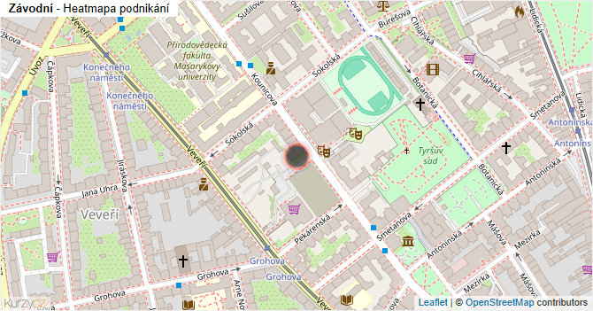 Závodní - mapa podnikání