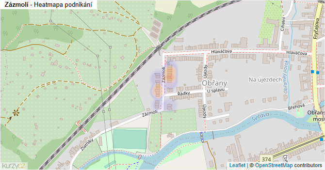 Zázmolí - mapa podnikání