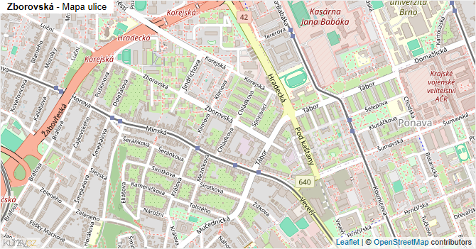 Zborovská - mapa ulice