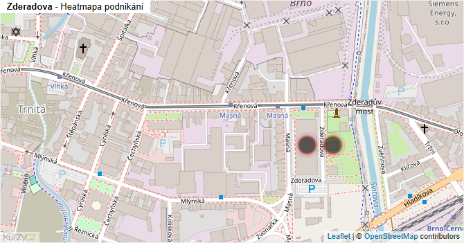 Zderadova - mapa podnikání