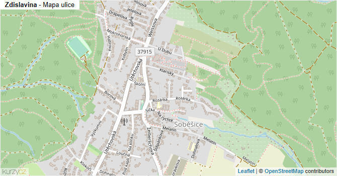 Zdislavina - mapa ulice