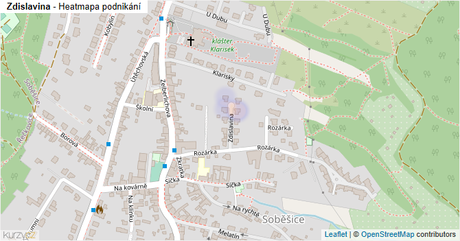 Zdislavina - mapa podnikání