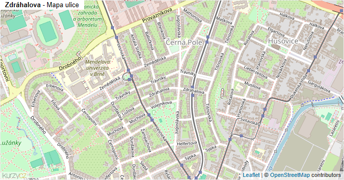 Zdráhalova - mapa ulice