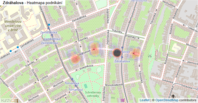 Zdráhalova - mapa podnikání