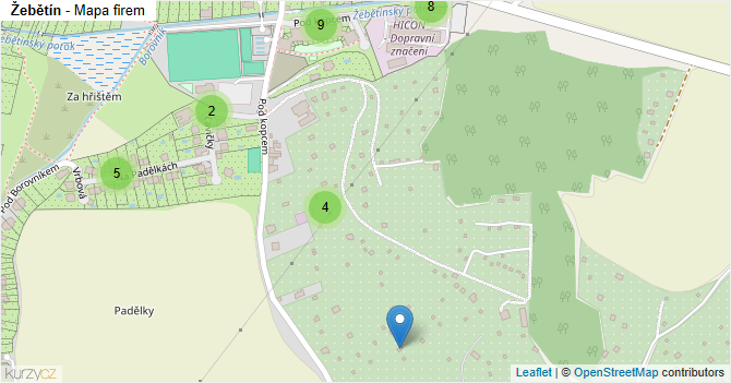 Žebětín - mapa firem