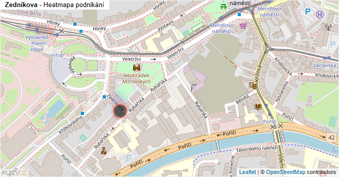 Zedníkova - mapa podnikání