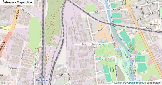 Železná - mapa ulice