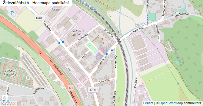 Železničářská - mapa podnikání