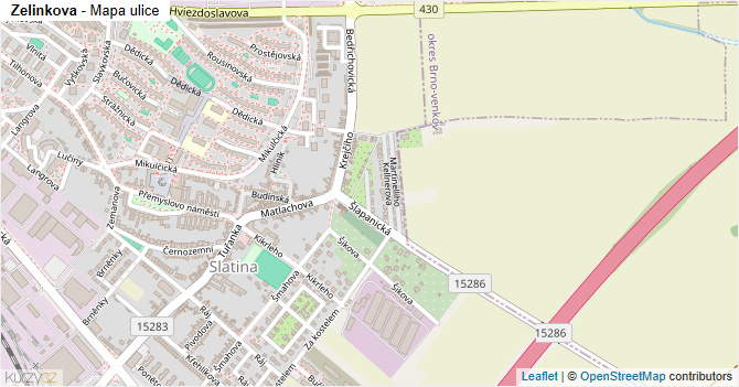 Zelinkova - mapa ulice