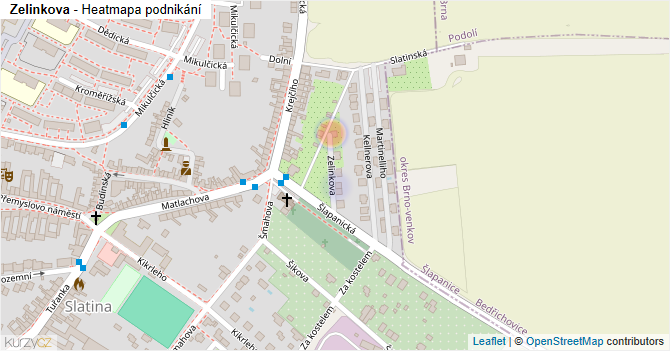 Zelinkova - mapa podnikání