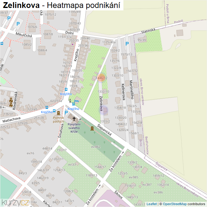Mapa Zelinkova - Firmy v ulici.