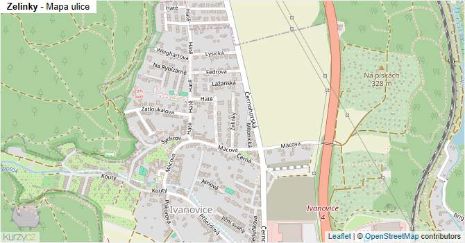 Zelinky - mapa ulice
