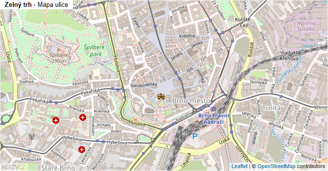 Zelný trh - mapa ulice