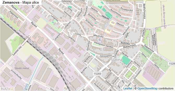 Zemanova - mapa ulice