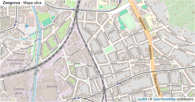 Zengrova - mapa ulice