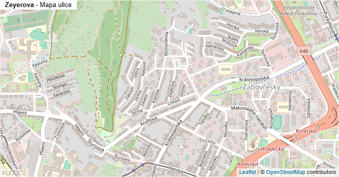 Zeyerova - mapa ulice