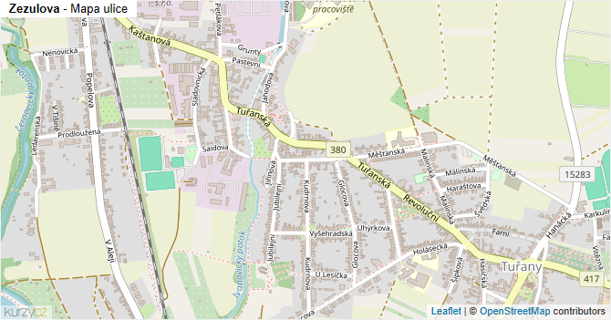 Zezulova - mapa ulice