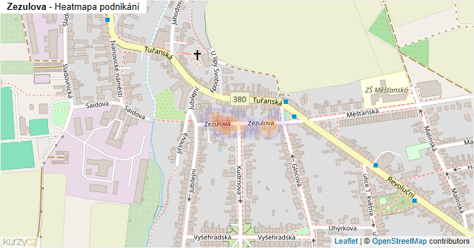 Zezulova - mapa podnikání