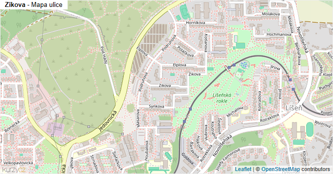 Zikova - mapa ulice