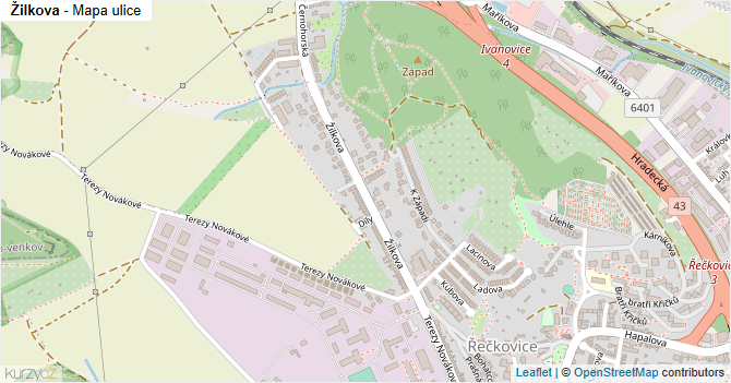 Žilkova - mapa ulice