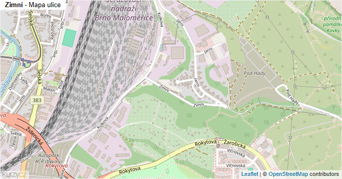 Zimní - mapa ulice