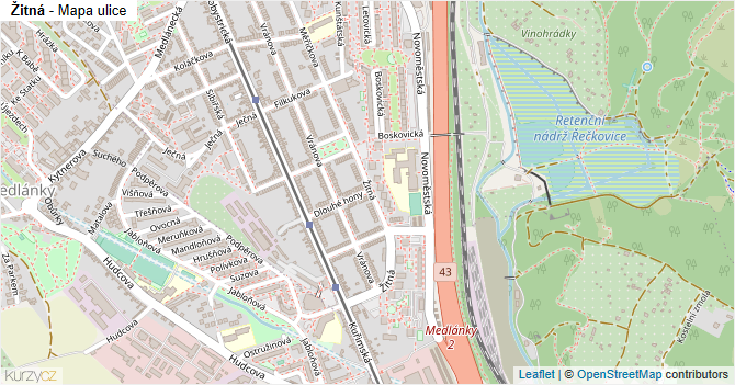 Žitná - mapa ulice