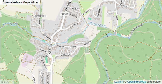 Živanského - mapa ulice