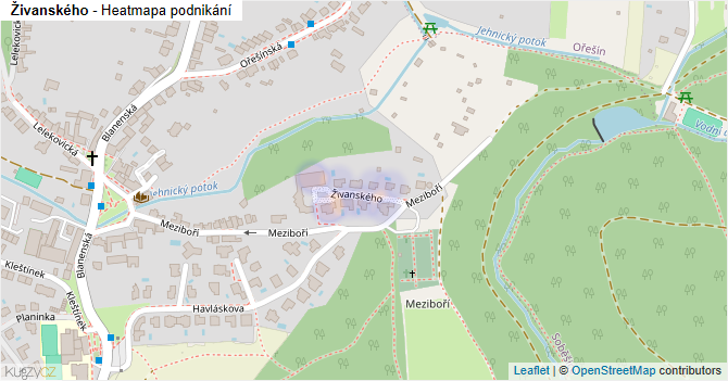 Živanského - mapa podnikání