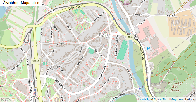 Živného - mapa ulice