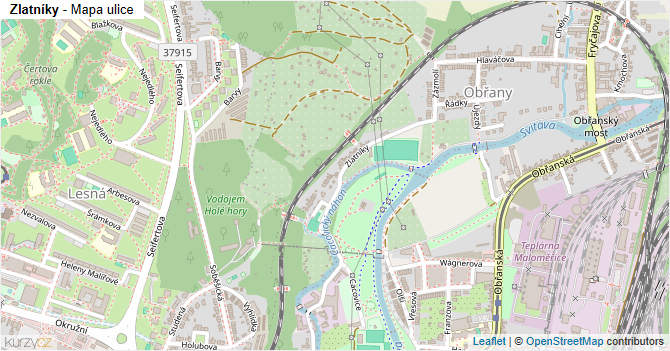 Zlatníky - mapa ulice