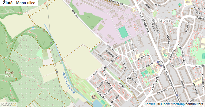 Žlutá - mapa ulice