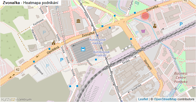 Zvonařka - mapa podnikání