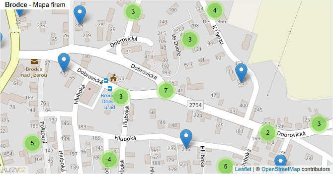 Brodce - mapa firem
