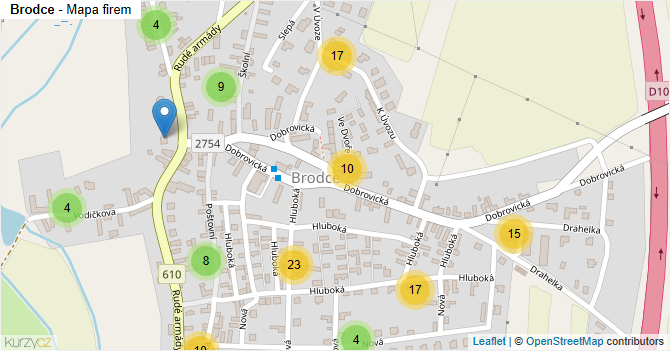 Brodce - mapa firem