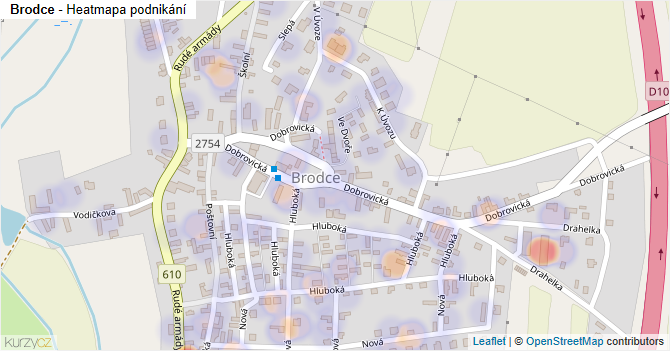 Brodce - mapa podnikání