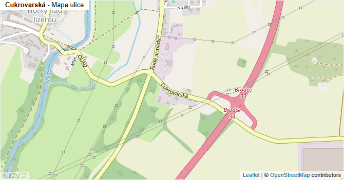 Cukrovarská - mapa ulice