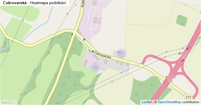 Cukrovarská - mapa podnikání