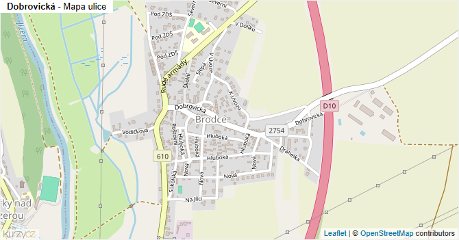 Dobrovická - mapa ulice