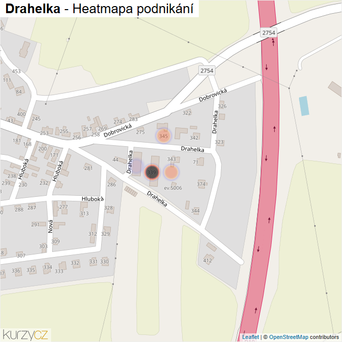 Mapa Drahelka - Firmy v ulici.