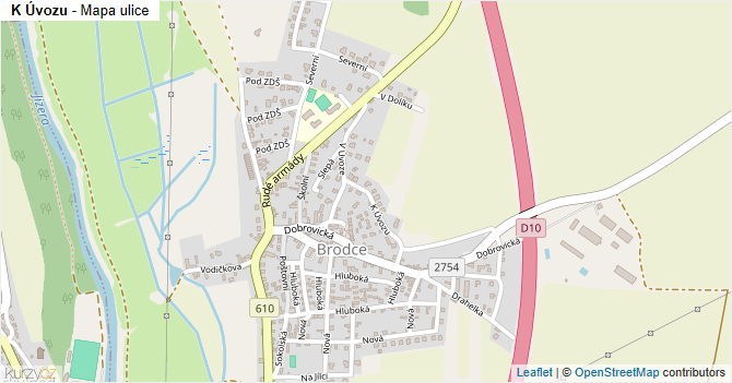 K Úvozu - mapa ulice